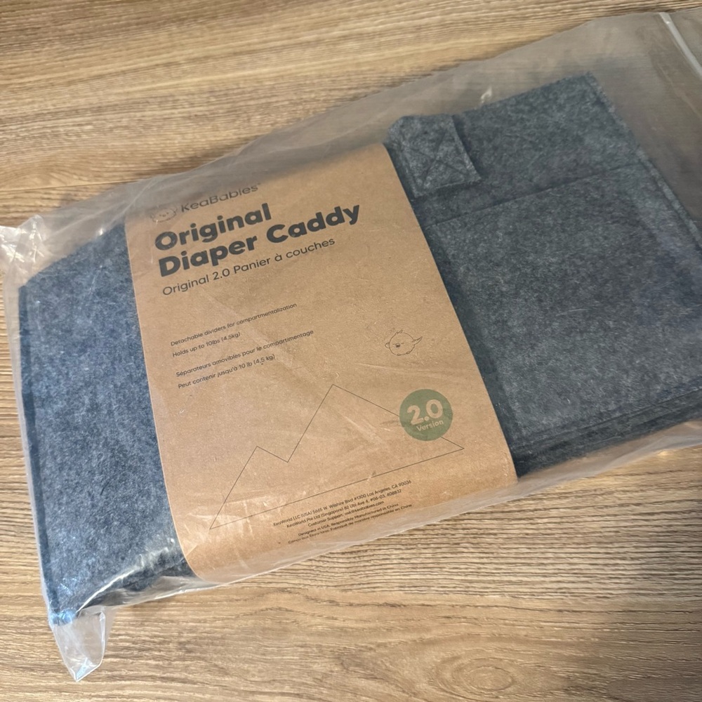 KeaBabies Original Diaper Caddy 2.0 in gray. - Picture 3 of 4
